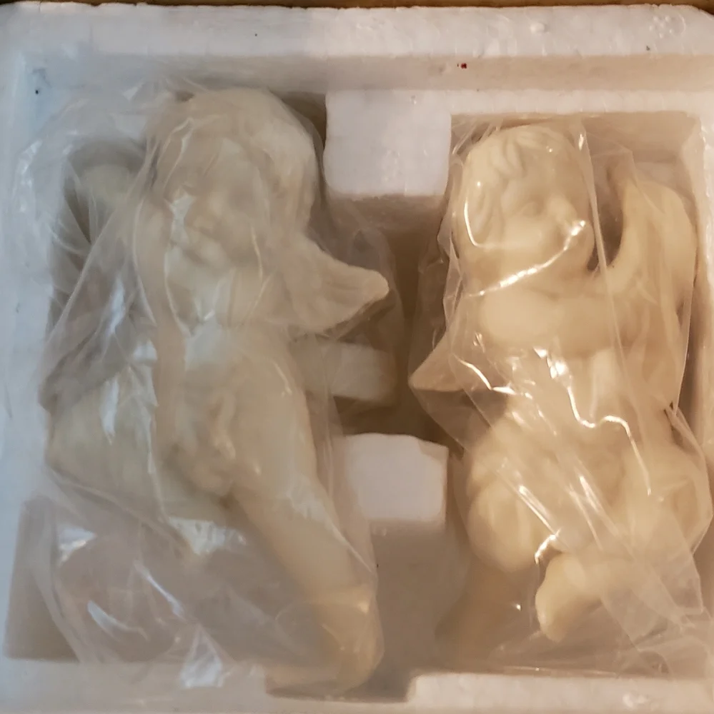 Party Lite Cherub Candle Huggers Cream New In Box